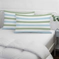 thumbnail image 4 of Sage Green Blue Striped Small Pillow Covers, Farmhouse Sage Green Stripes Soft Breathable Throw Pillow Cases with Invisible Zipper, Decorative Pillowcase Pillows Protectors for Sofa Bed Chair 12"x20", 4 of 9