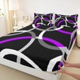 thumbnail image 5 of Manfei Black Purple Circle Bed Sheets,Aesthetic Minimalist Fuul Size Sheets, Black Reversible 4-Piece1 Flat Sheet + 1 Fitted Sheet + 2 Pillowcases, 5 of 6