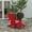 Red, variant on Merrick Lane Adirondack Chair with Cup Holder and Pull Out Ottoman, All-Weather HDPE Indoor/Outdoor Lounge Chair in Blue