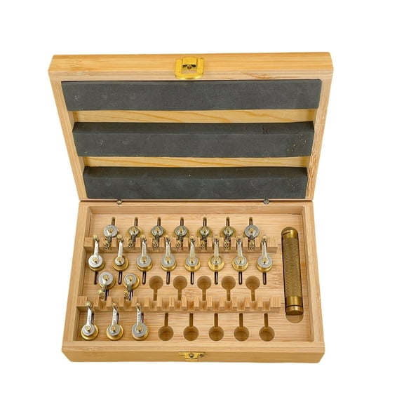 YIGSECU 20Type Professional Watch Mainspring Winder Kits Tool with Wooden Storage Box