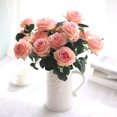 thumbnail image 3 of Ramo de flores artificiales Injueey 11 cabezas Rosa Tela de seda 38cm, 3 of 6