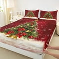 thumbnail image 3 of jejeloiu Merry Christmas Bed Sheets,Chic Xmas Tree King Sheets,Happy New Year Sheet Set For Girls,Ultra Soft Home Decor,4pcs, 3 of 7