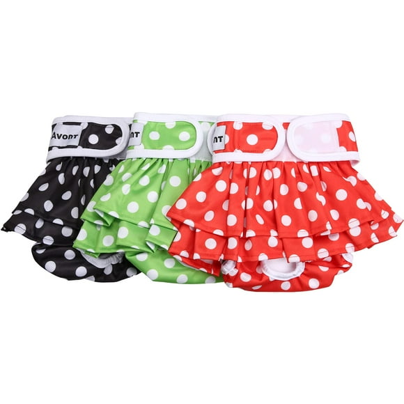 Avont 3 Pack Washable Dog Diapers Female (XS/6-8.5\)