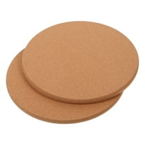 Supvox Cork Hot Pads Round Cork Coasters Light Brown 2Pcs