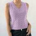 thumbnail image 2 of Fengqque Women's Summer Shop Deals Clease Knitted V-neck Vest Sleeveless Top Pullover Uniform Cropped Sweater, 2 of 4