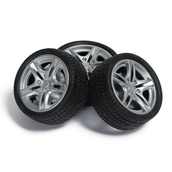 NICEXMAS 10 Pcs Toy Tire Wheels Black Round Replacement Wheels for Car Toys and Craft Models Home Use