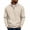 Beige, variant on Men's Half Zip Stand Collar Long Sleeve Sweatshirt with Kangaroo Pocket Solid Color Casual Pullover Top