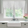 thumbnail image 4 of Vintage Gray Balloon Curtains for Windows, Bedroom Curtains 54 Inch Length, Rustic Minimalist Floral Print Farmhouse Tie Up Curtains Panels Thermal Insulated Bathroom Curtains Window 42"x54", 4 of 8