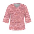 thumbnail image 5 of Blusa de Manga Corta Mujeres Cuello en V de Verano Impreso, Top Regular Casual Sexy para el Hogar Y el Uso Diario, 5 of 5