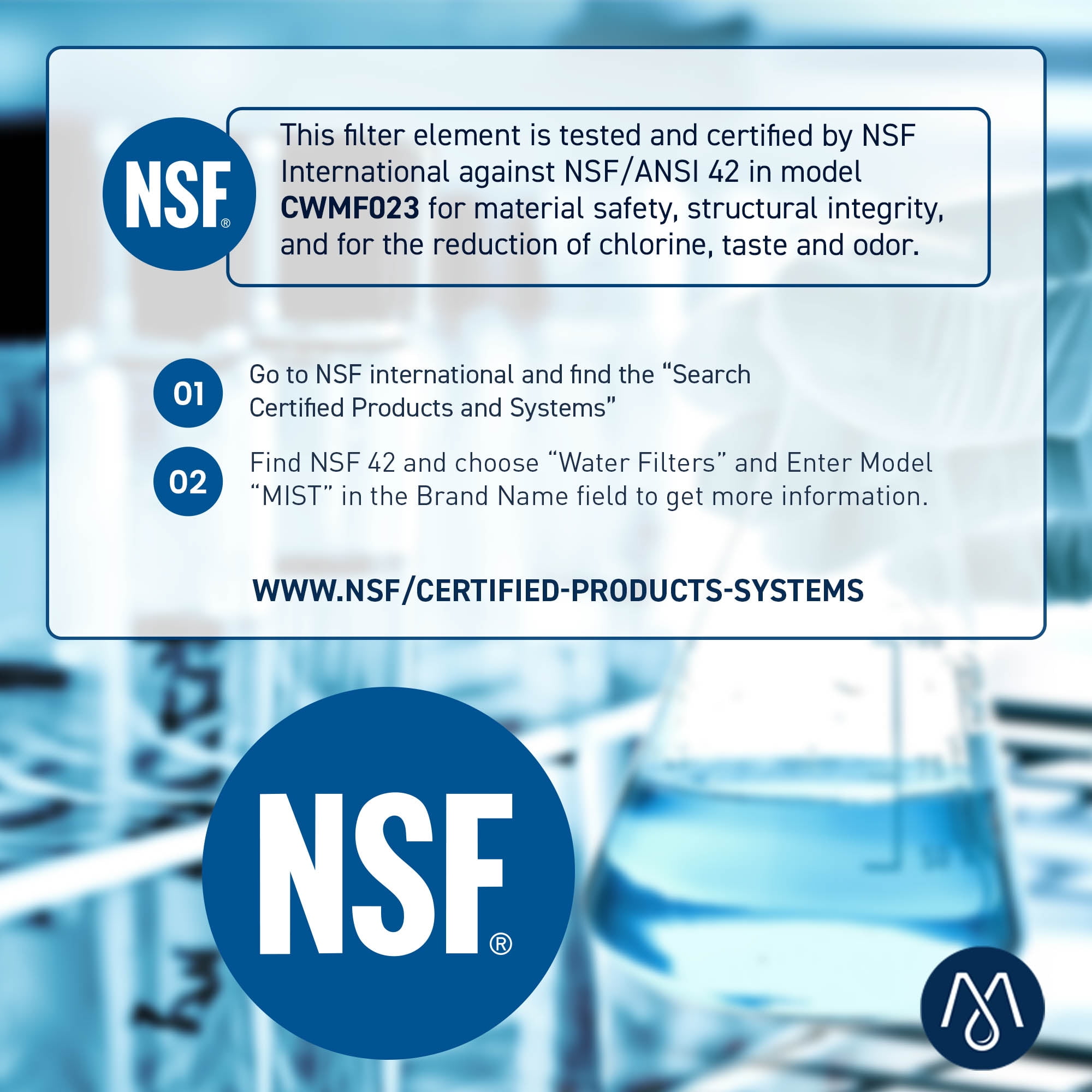 Mist DA97-17376B Refrigerator Water Filter Replacement for Samsung HAF-QIN, NSF Certified