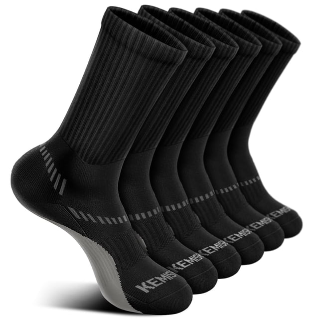 Calcetines de compresión BULLIANT para hombre Athletic Crew, 6 pares