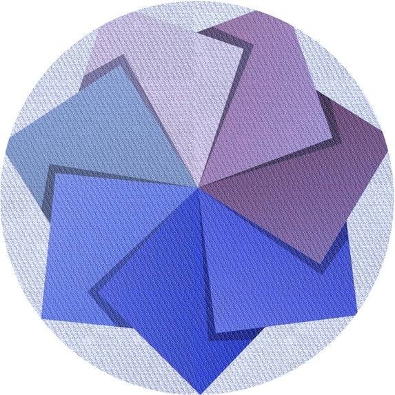 Ahgly Company Indoor Round Patterned Periwinkle Purple Area Rugs, 7' Round