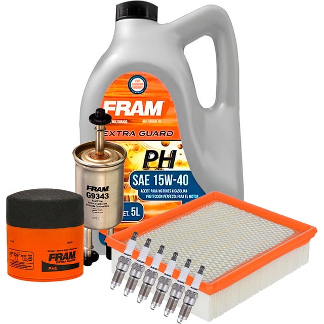 Kit De Afinación Con Aceite 15W40 Mineral, Bujías Platino, Filtro De Aire, Filtro De Aceite Y Filtro De Combustible 10 Piezas Compatible con Ford Ranger V6 4.0L 2004