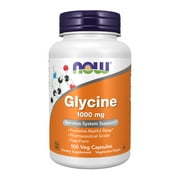 NOW Supplements, Glycine 1,000 mg Free-Form, Neurotransmitter Support*, 100 Veg Capsules