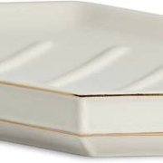 Kassatex St. Honore Soap Dish White with Silver Accent