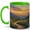 Green, variant on Sunrise Mountain Trail 11oz Ceramic Mug, Wildflower Landscape Cup