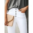 thumbnail image 3 of Vaqueros Sidefeel de cintura alta blancos ajustados para mujer, talla 16, 3 of 5
