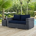thumbnail image 6 of Modway Summon Aluminum and Rattan Patio Loveseat in Canvas/Navy, 6 of 6