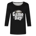 thumbnail image 4 of Gamivast 3/4 Sleeve Tops for Women Funny Football Game Day Crew Neck Tunic Sweatshirt Fitted Casual Drop Shoulder Going Out Pullover Holiday Superbowl Outfit, 4 of 5