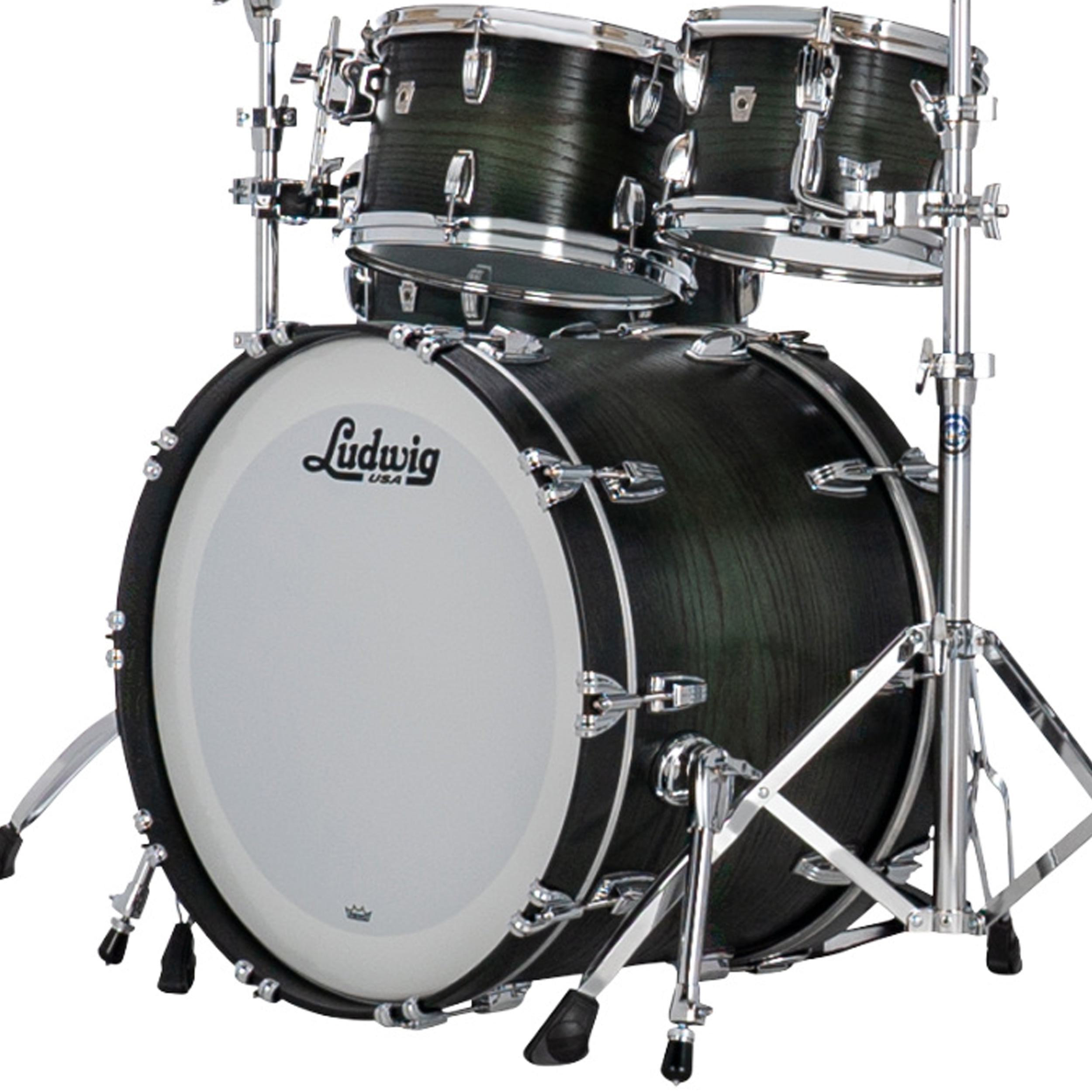 Ludwig Classic Oak 4-Piece Studio Shell Pack with 22 in. Bass Drum Green Burst