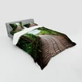 thumbnail image 3 of Ambesonne Tropical Bedding Set 3 Pcs, Wooden Bridge Exotic, Twin, Brown Green, 3 of 3