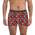 thumbnail image 2 of Goofa Red Floral Printed Men's Boxer Briefs Underwear, Moisture-Wicking Underwear, Trunk,Soft and Breathable Cotton Underwear-Small, 2 of 9