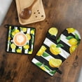 thumbnail image 5 of Lemon Kitchen Oven Mitt and Pot Holder Sets 2 Pcs for Baking, Cooking and Grilling, Heat Resistant Up To 392 °F, 5 of 7