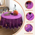 thumbnail image 2 of Halloween Tablecloth Waterproof – Spooky Pumpkin Design, Purple Table Cover for Halloween Party Decorations, Washable Spillproof Table Cloth for Indoor Outdoor Use, 60" Round, 2 of 6