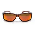 thumbnail image 2 of Polarized Colorful Mirror Lens 62mm Rectangle Fit Over Sunglasses Over Glasses Brown - Red Mirror, 2 of 4