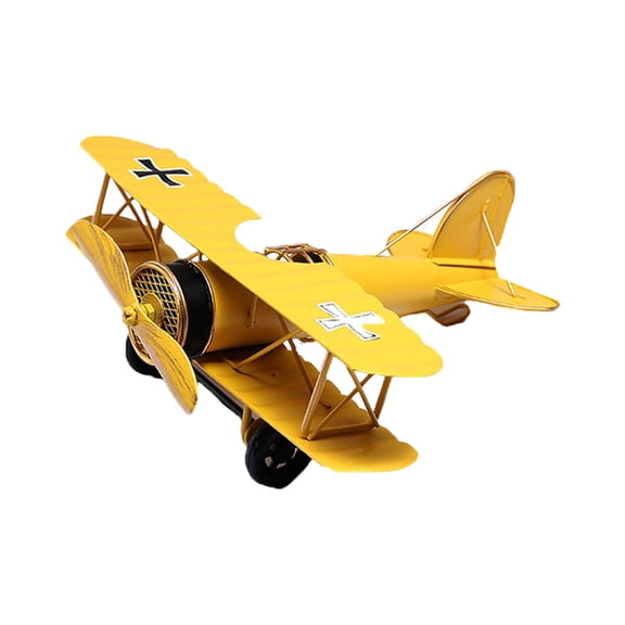 Metal Airplane Model Decoration, Vintage Aircraft Ornament for Home Living Room TV Cabinet Bookshelf Desk Decor