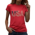 thumbnail image 2 of Vetsdori Patriotic Shirts for Women July 4th Casual Pullover USA Years Anniversary Summer,Short Sleeve Graphic Red White and Blue Fashion Womens Shirts Crew Neck, 2 of 7