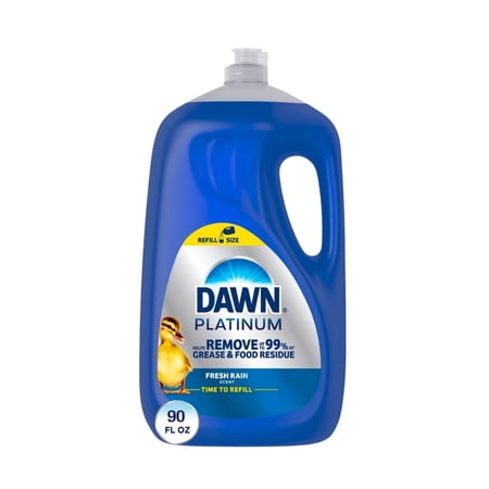 Dawn Platinum Dishwashing Liquid Dish Soap, Refreshing Rain Scent, 90 fl. oz. – Cuts Grease Fast