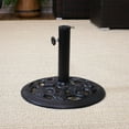 thumbnail image 5 of Sunnydaze Rose Blossom 17 lb Black Round Cast Iron Market Umbrella Base, 5 of 9
