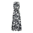 thumbnail image 4 of Green Maxi Dress For Women, Wedding Guest Dresses Easter Casual Floral V Neck Sleeveless Flowy Long Dress Womens Jumpsuits Summer Dresses Plus Size Dresses Maxi Dresses Casual (XL, Black) ZMTing, 4 of 5