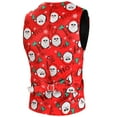 thumbnail image 4 of Mens Christmas Printed Pocket Buttons Sleeveless V Neck Vest Jacket Suit Vest, 4 of 8