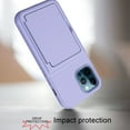 thumbnail image 4 of iPhone 12 Pro Wallet Case, iPhone 12 Case, Dteck Card Holder Cover with Hidden Mirror Dual Layer Shockproof Heavy Duty Protection All-Round Armor Protective Case for iPhone 12 / 12 Pro, Light Purple, 4 of 6