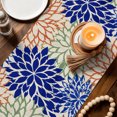 thumbnail image 3 of Table Runners 70 Inches Long Dress Scarves, Orange Blue Green Floral Farmhouse Coffee/Dining/Kitchen Table Decor, Holiday Table Runner, Botanical Colorful Blooms Flower 13x70 Inch, 3 of 9