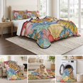 thumbnail image 6 of Full Quilt Set 78''x90'', Boho Floral Lightweight Bedspread Coverlet Set with 2 Pillow Shams, Bohemia Country Colorful Mandalas Flower Breathable All Season Quilt Bedding for Bedroom/Guest Room, 6 of 9