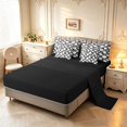 thumbnail image 3 of Manfei Vintage Grid 7pcs Queen Bedding,Cute Cherry Bedding Comforter Set Queen,Black White Red,Black Reversible, 3 of 7