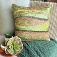 thumbnail image 2 of Green Pillow Shams, 3D Sequins Ombre Botanical Pillow Shams, 24x24 inch (60x60 cm) Pillow Sham, Square Silk Pillow Sham, Striped Throw Pillow Shams, Tropical - Eco Friendly, 2 of 10