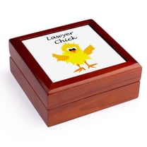 3dRose, Funny Lawyer Chick Work Cartoon, Jewelry Box 5.5x5.5 inch with 4 inch tile