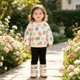 thumbnail image 5 of Baby Girls Comfortable And Warm Set Christmas Cute Printed Long Sleeved Top Pants Two Piece Set, 5 of 7