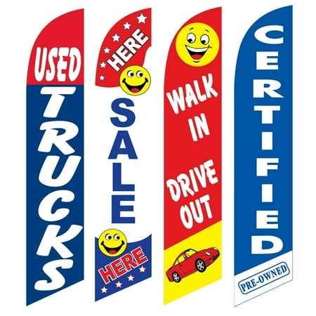 4 Advertising Swooper Flags Used Trucks Sale Here Walk In Drive Out Certified