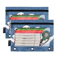 2 Pieces Pencil Bag Binder Pouches 3-Ring Page Turning Folder Pencil ...