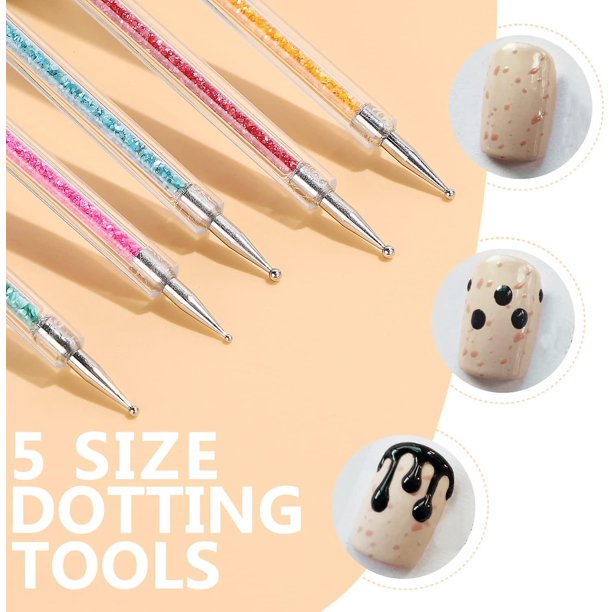 Pinceles de doble punta para decoración de uñas, kit de herramientas de diseño de uñas que incluye pincel delineador de uñas y bolígrafos para puntear uñas para salón de uñas en gel (2 juegos) ShuxiuWang 8390613687487