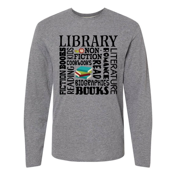 Inktastic Library Books Reading Librarian Gift Long Sleeve T-Shirt