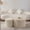 Beige+White, variant on Kevinplus Modern Round Woden Coffee Table, Matte Black