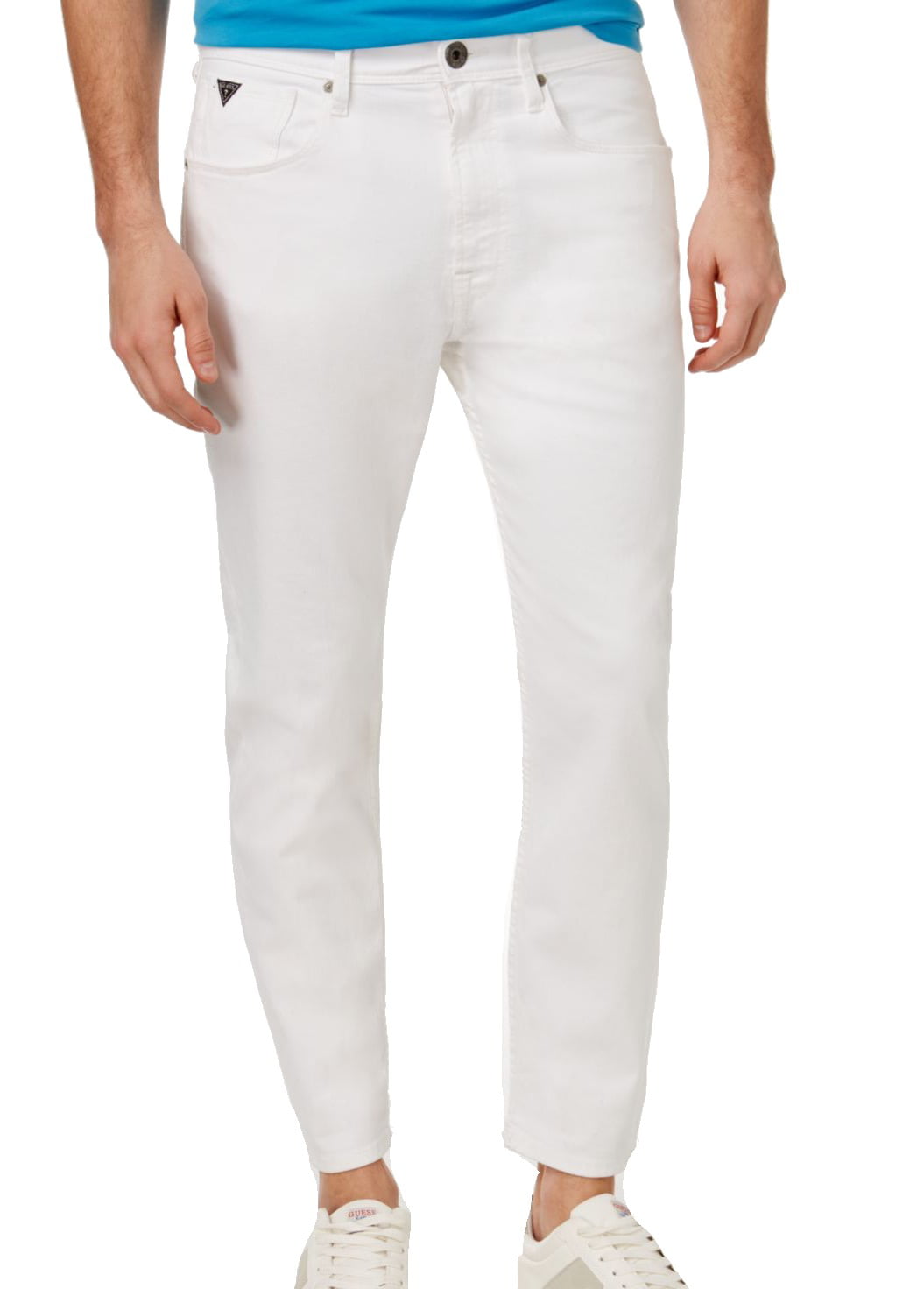 GUESS - Guess NEW White Mens Size 36x27 Tapered Relaxed Cropped Denim ...