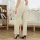 thumbnail image 5 of Pantalones de Talle Alto para Mujer Pantalones Plisados con Cierre de Cremallera y Botones Elegantes Informales Sueltos con Bolsillo Beige XXL, 5 of 7
