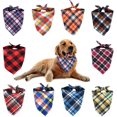 thumbnail image 1 of 10 Pack Triangle Dog Bandanas, Plaid Bibs Scarf Washable and Adjustable Kerchief Set for Dogs Cats Pets, 1 of 6
